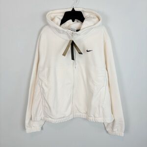 Nike Therma-FIT One Womens Oversized Full-Zip Fleece Hoodie Pale Ivory